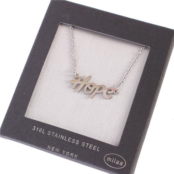 STAINLESS STEEL HOPE PENDANT NECKLACE - Picture 1 of 1